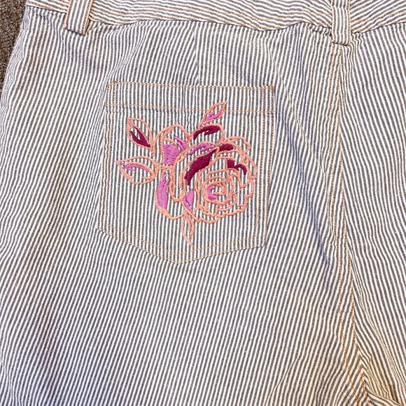 3J Workshop Brown & White Striped Cotton Shorts Size XL - Picture 6 of 6